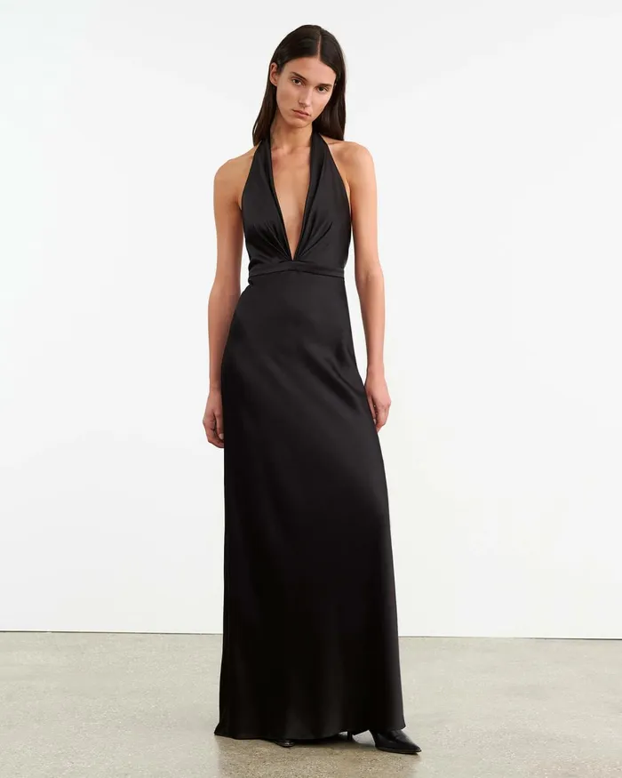 Women Dresses and Skirts Nili Lotan ESSY SILK GOWN Black