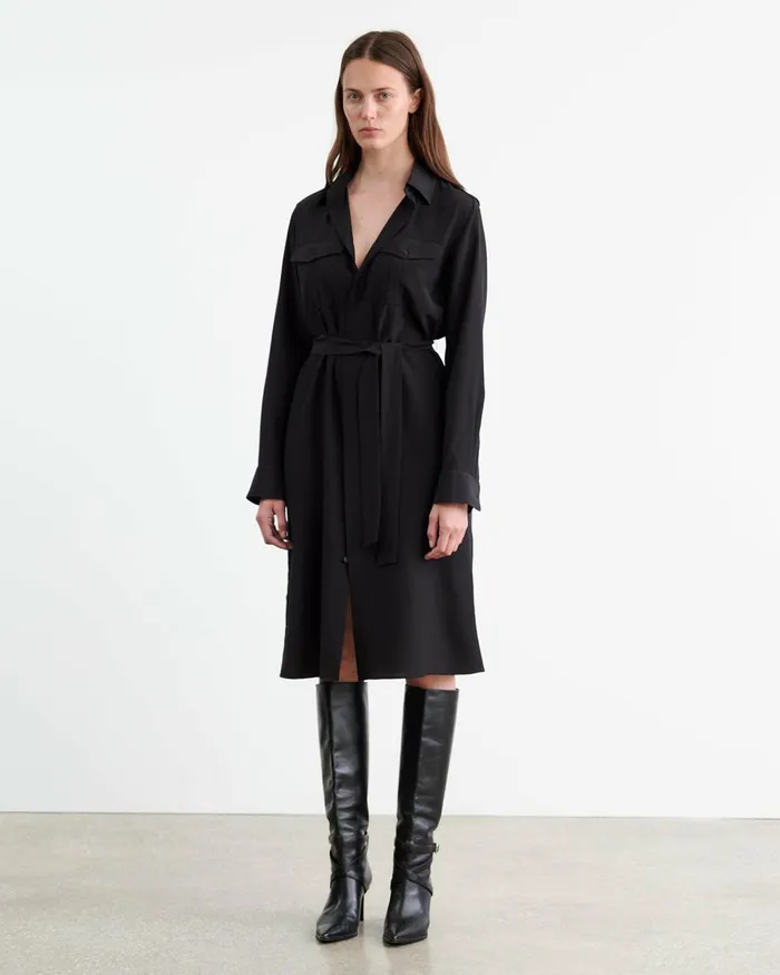 Women Dresses and Skirts Nili Lotan MARCIA SILK DRESS Black