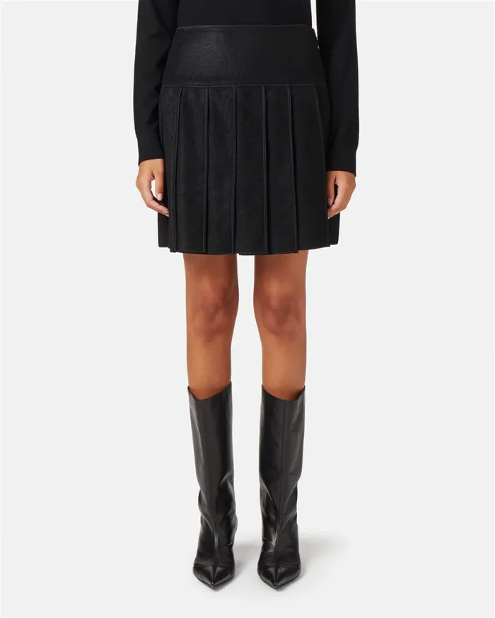 Women DRESSES AND SKIRTS Iceberg Pleated Skirt In Technical Cloth
