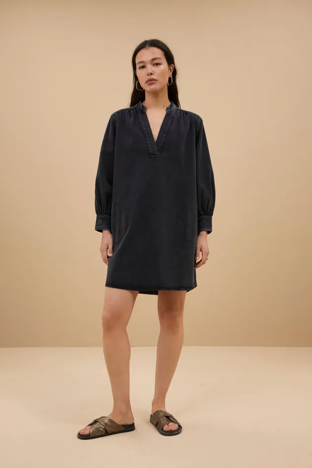 Women Dresses Bybar Jina Twill Dress Jet Black