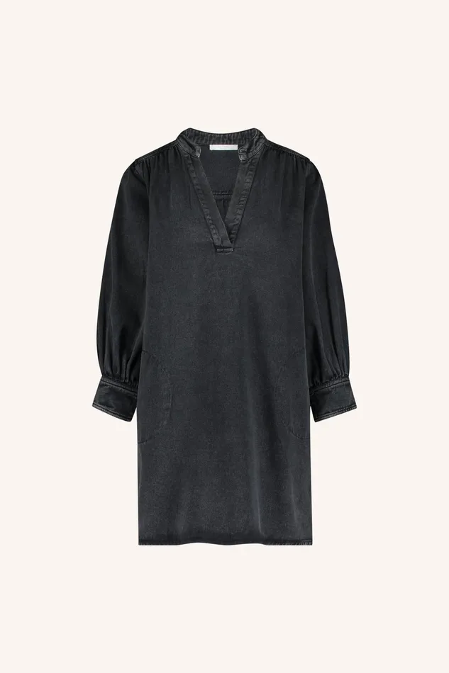 Women Dresses Bybar Jina Twill Dress Jet Black Women Dresses Bybar Jina Twill Dress Jet Black