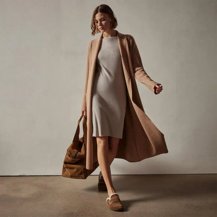 Women DressesJumpsuits James Perse Cotton Cashmere Bateau Dress Toast