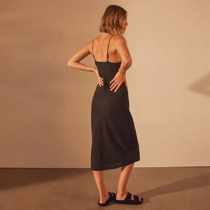 Women DressesJumpsuits James Perse Lightweight Linen Cami Dress Black