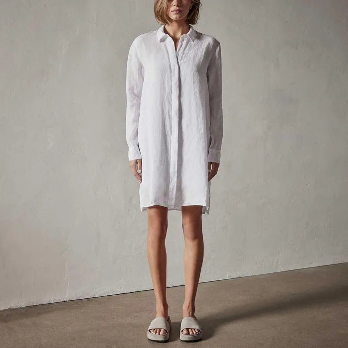 Women DressesJumpsuits James Perse Lightweight Linen Shirt Dress White