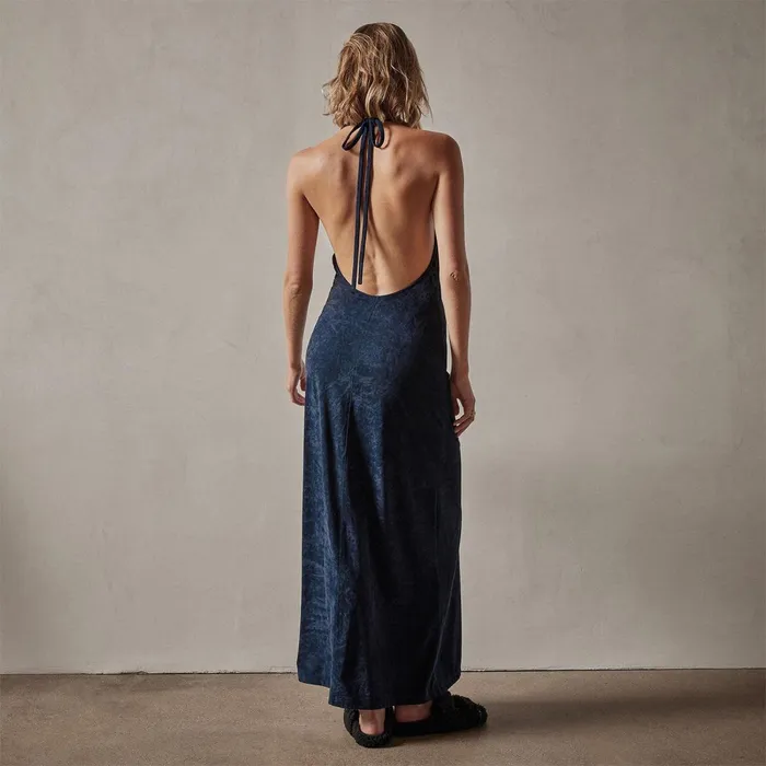 Women DressesJumpsuits James Perse Stretch Velvet Halter Dress Constellation