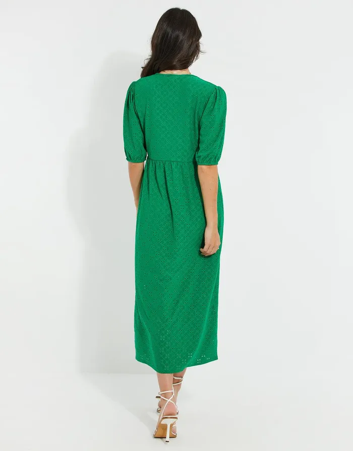 Women Green Jersey Broderie Anglaise Dress Green Threadbare Dresses Women Green Jersey Broderie Anglaise Dress Green Threadbare Dresses