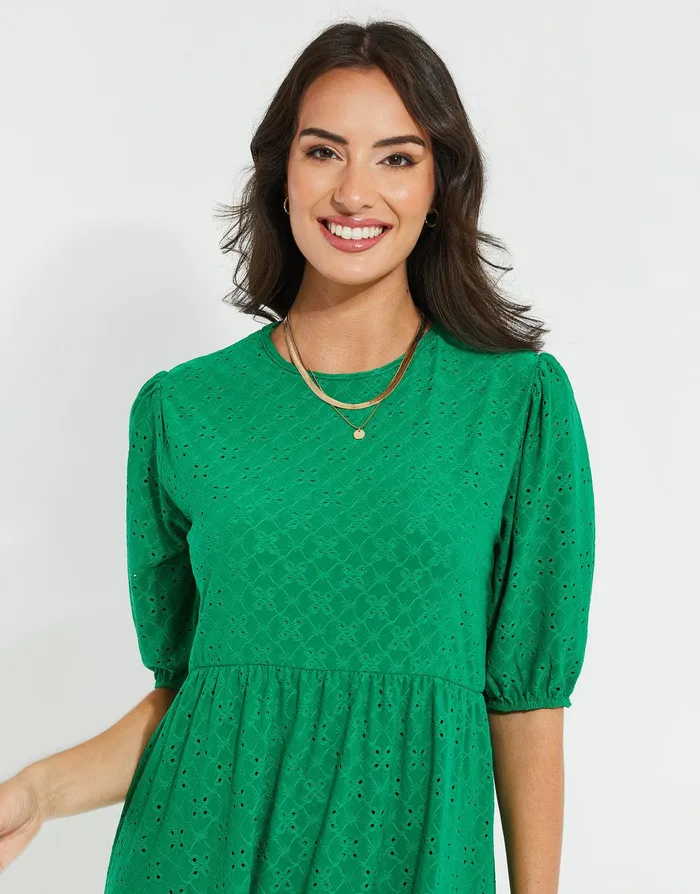 Women Green Jersey Broderie Anglaise Dress Green Threadbare Dresses Women Green Jersey Broderie Anglaise Dress Green Threadbare Dresses