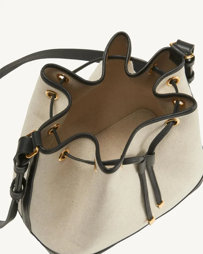 Women Handbags Nili Lotan BRIGITTE BUCKET BAG Naturalblackgold Hw