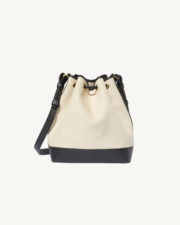 Women Handbags Nili Lotan BRIGITTE BUCKET BAG Naturalblackgold Hw
