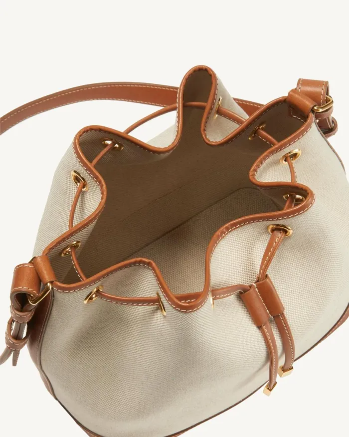 Women Handbags Nili Lotan BRIGITTE BUCKET BAG Naturalblackgold Hw