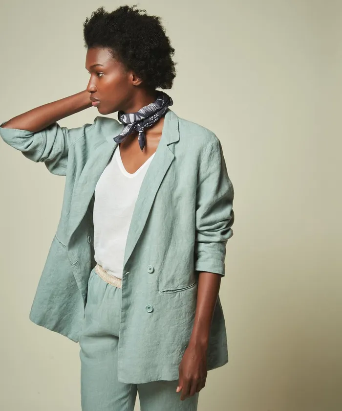 Women Hartford Jackets and Coats Eucalyptus Linen Version Jacket