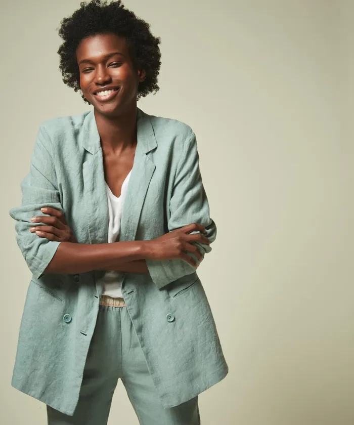 Women Hartford Jackets and Coats Eucalyptus Linen Version Jacket
