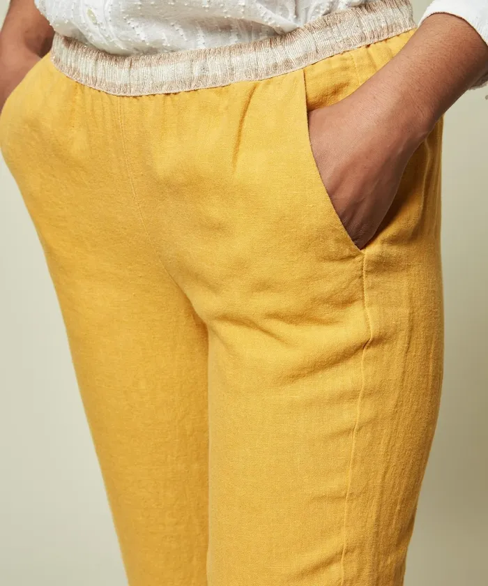 Women Hartford Pants Honey Linen Pirouette Pants