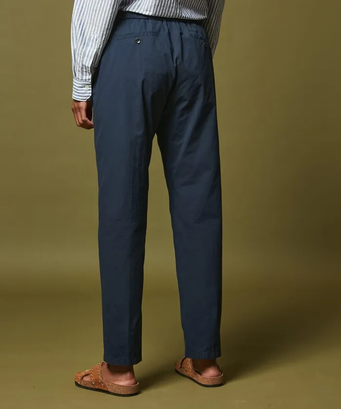 Women Hartford Pants Navy Cotton Gabardine Paolo Pants