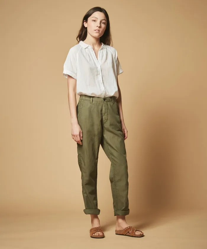 Women Hartford Pants Paint Army Cotton Linen Pants