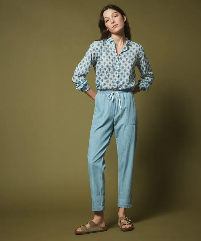 Women Hartford Pants Philemon Indigo Chambray Pants