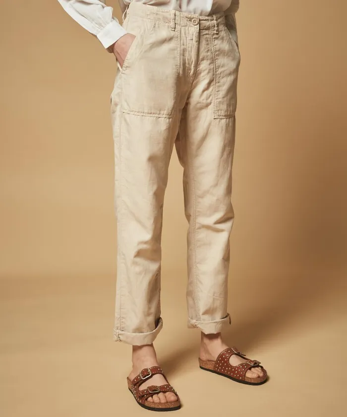 Women Hartford Pants Poly Stone Cotton Linen Pants