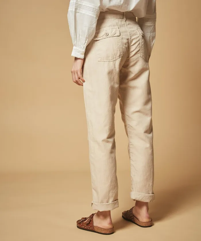 Women Hartford Pants Poly Stone Cotton Linen Pants