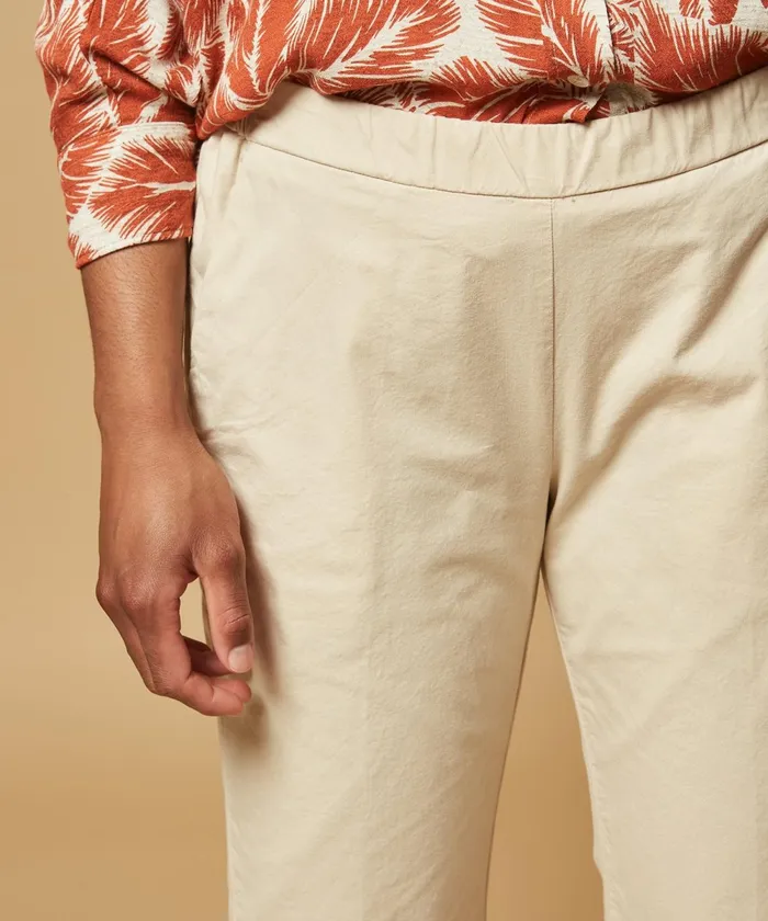 Women Hartford Pants Sand Cotton Gabardine Paolo Pants
