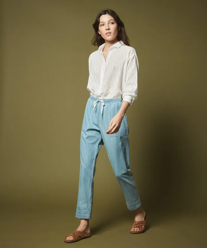Women Hartford Shirts and Tops Charlot White Embroidered Cotton Shirt
