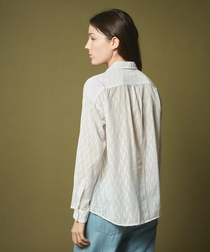 Women Hartford Shirts and Tops Charlot White Embroidered Cotton Shirt