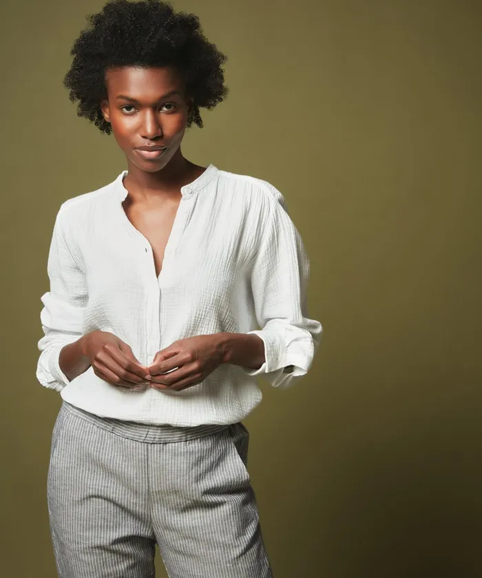 Women Hartford Shirts and Tops White Double Cotton Gauze Codex Shirt