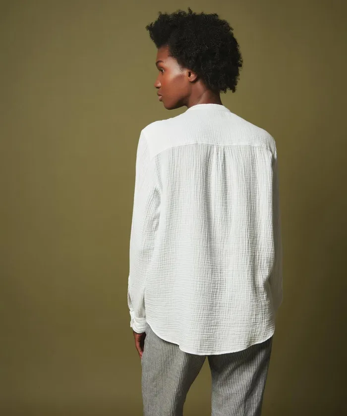 Women Hartford Shirts and Tops White Double Cotton Gauze Codex Shirt