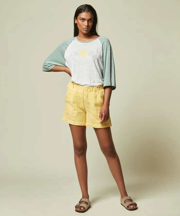 Women Hartford Skirts and Shorts Santi Lemon Linen Shorts