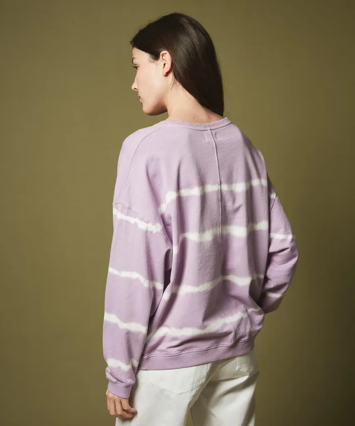 Women Hartford Sweaters Orchid Striped Dyed Sweatshirt