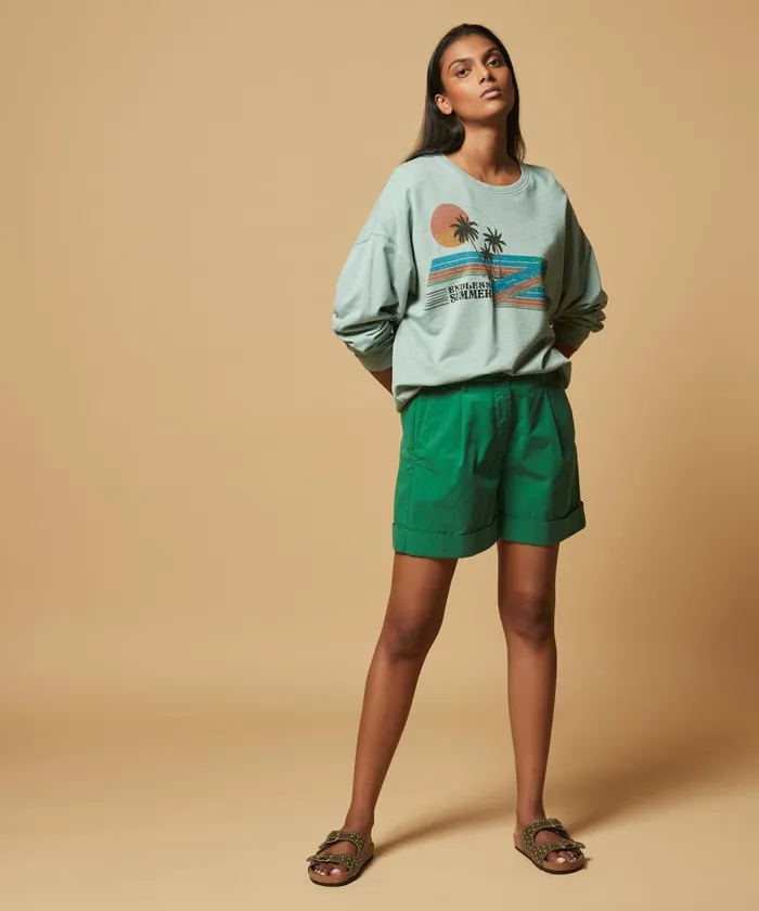 Women Hartford Sweaters Tahitoa Eucalyptus Baby Fleece Sweatshirt