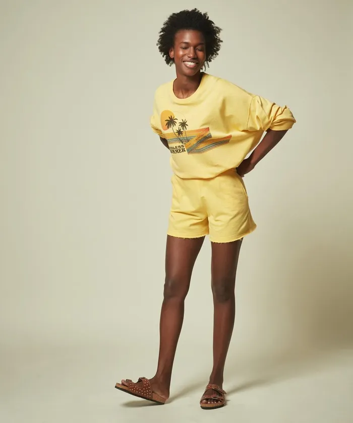 Women Hartford Sweaters Tahitoa Lemon Baby Fleece Sweatshirt