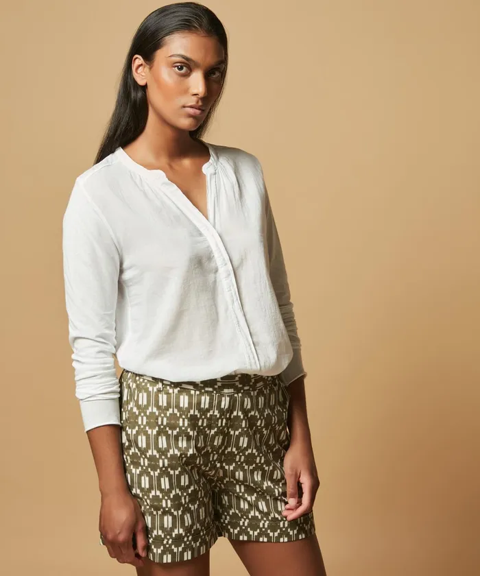 Women Hartford TShirts Double Fabric White Taous Shirt