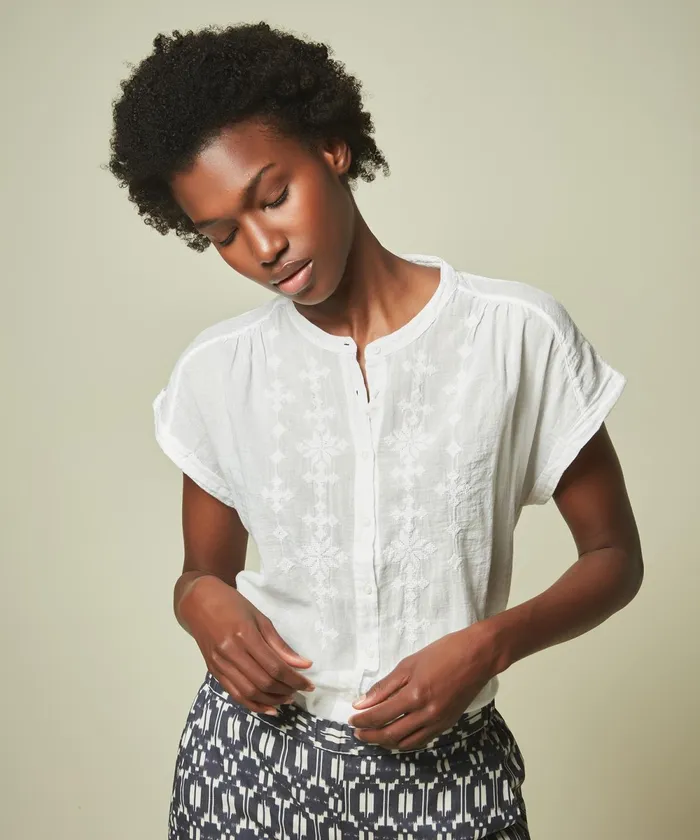 Women Hartford TShirts Double Fabric White Tejjy Shirt