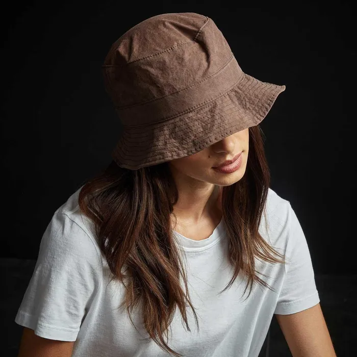 Women Hats James Perse Parachute Poplin Bucket Hat Malt Pigment