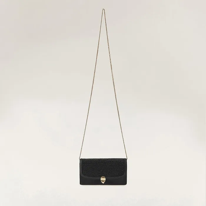 Women Helen Kaminski Mini Bags Adelie Raffia Wallet For Women Charcoal