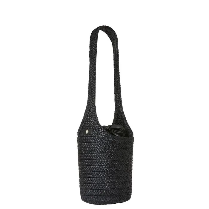 Women Helen Kaminski Shoulder Bags Camarillo S Bridle Charcoal Black Raffia Bag Helen Kaminski