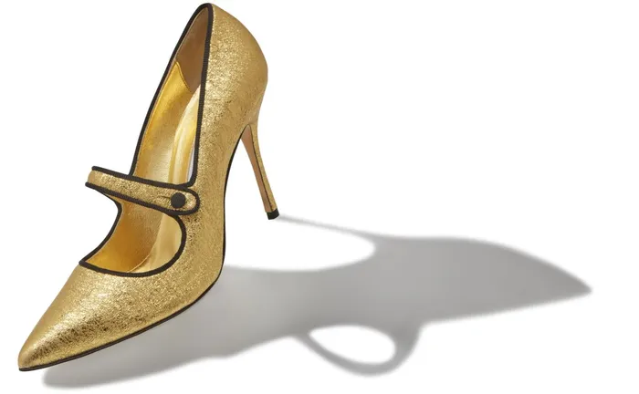Women High Heels Manolo Blahnik CAMPARINEW Gold Nappa Leather Mary Jane Pumps Women High Heels Manolo Blahnik CAMPARINEW Gold Nappa Leather Mary Jane Pumps