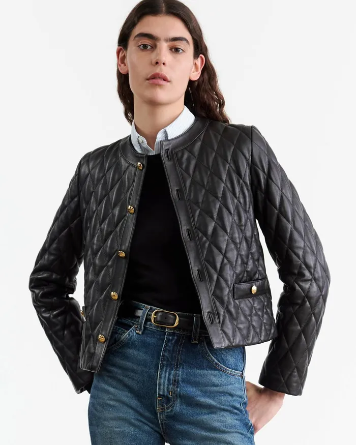 Women Jackets and Blazers Nili Lotan AMY LEATHER JACKET Black