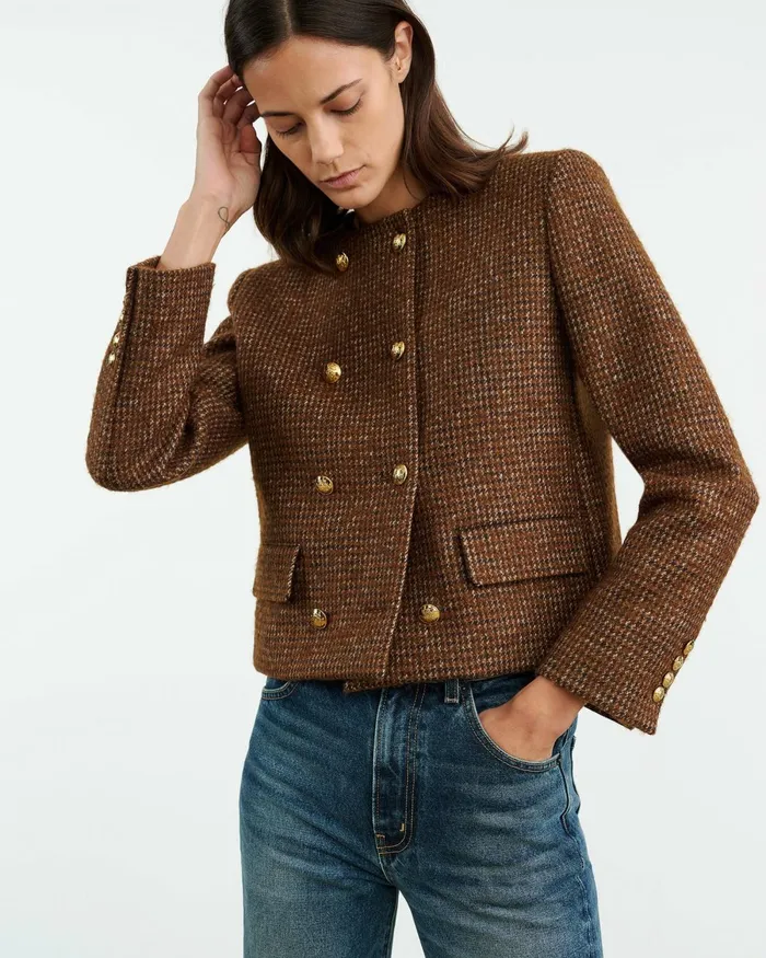 Women Jackets and Blazers Nili Lotan MELANIE JACKET Saddle Check