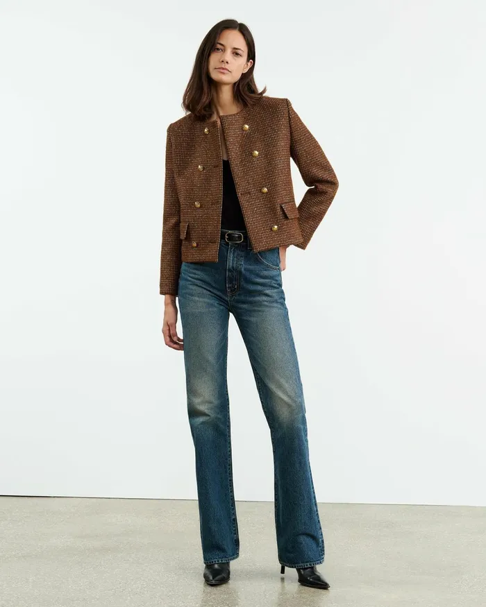 Women Jackets and Blazers Nili Lotan MELANIE JACKET Saddle Check