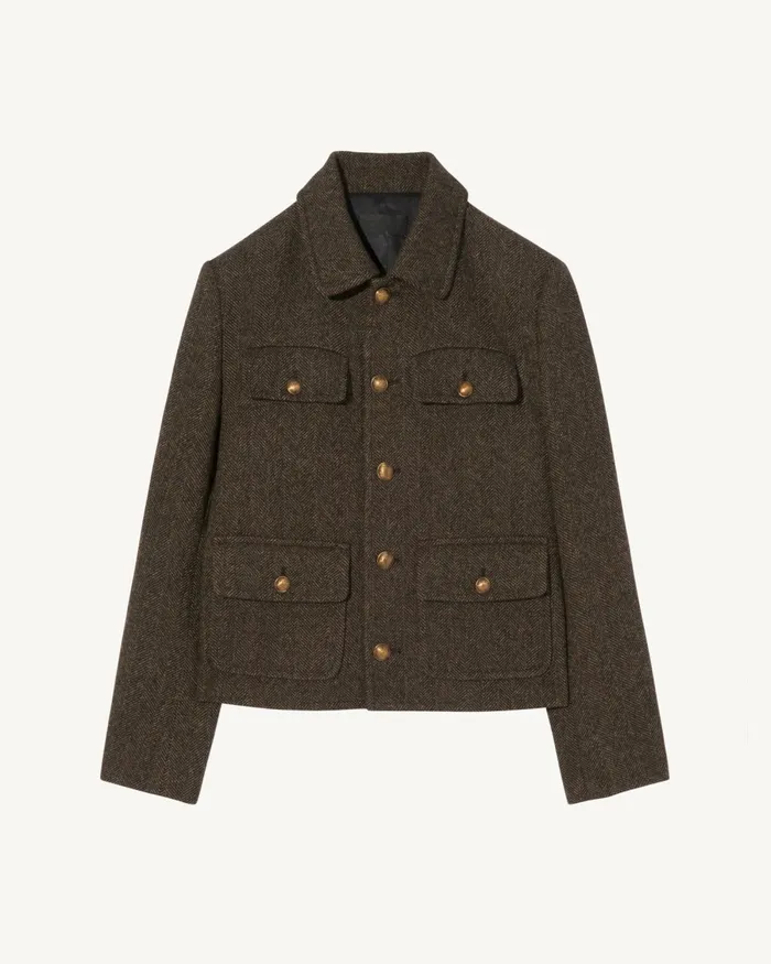 Women Jackets and Blazers Nili Lotan PAOLA JACKET Bark Herringbone