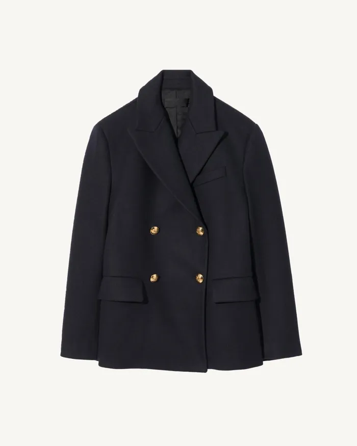 Women Jackets and Blazers Nili Lotan VIANNEY COAT Dark Navy
