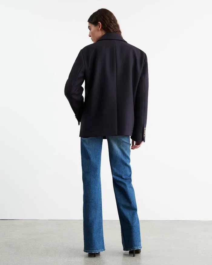 Women Jackets and Blazers Nili Lotan VIANNEY COAT Dark Navy