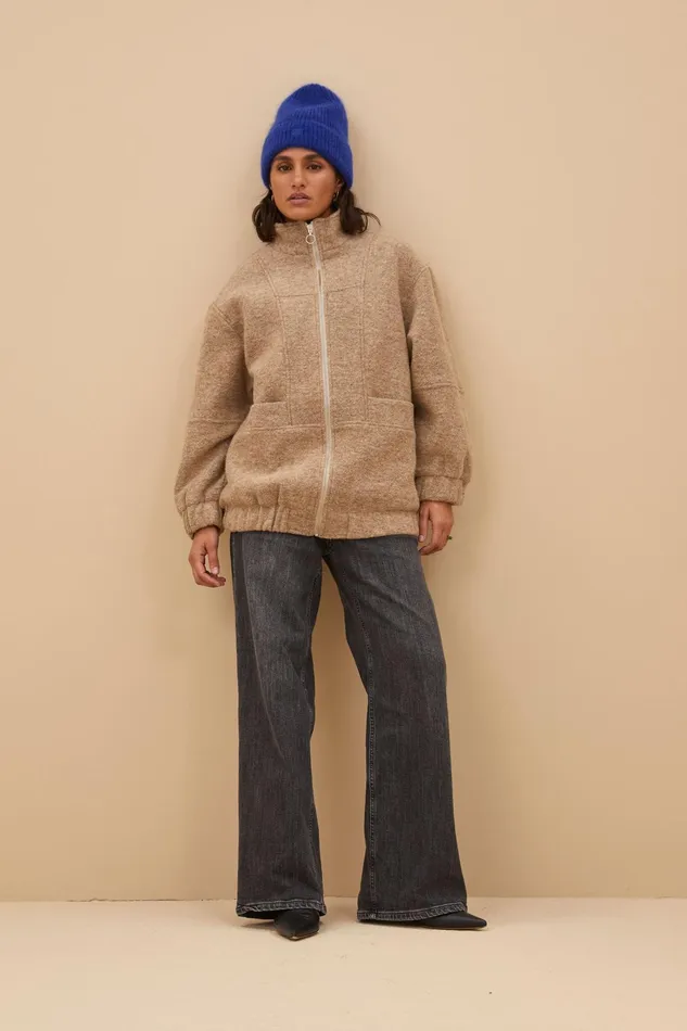 Women Jackets Bybar Ingo Jacket Dark Sand Women Jackets Bybar Ingo Jacket Dark Sand