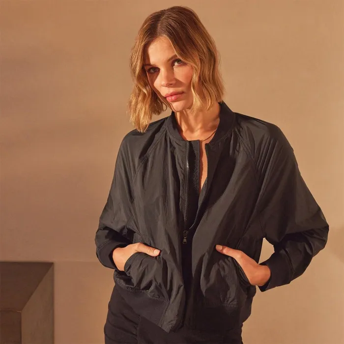 Women JacketsOuterwear James Perse Lightweight Bomber Jacket Black