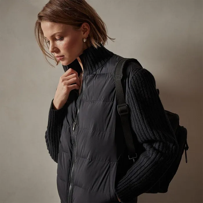 Women JacketsOuterwear James Perse Mixed Media Zip Front Jacket Black