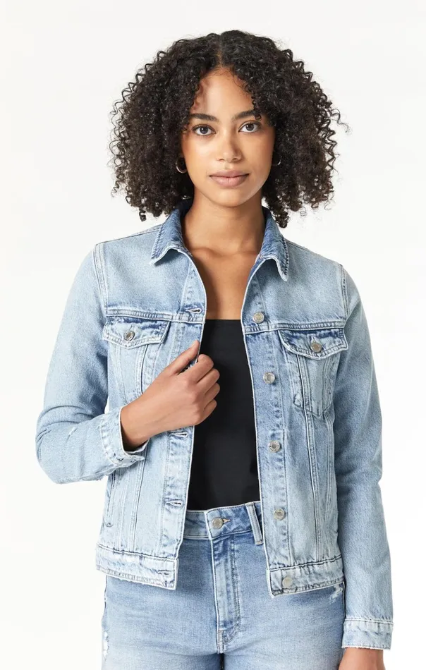Women Katy Jacket In Mid Brushed True Blue Mavi Jeans Jackets