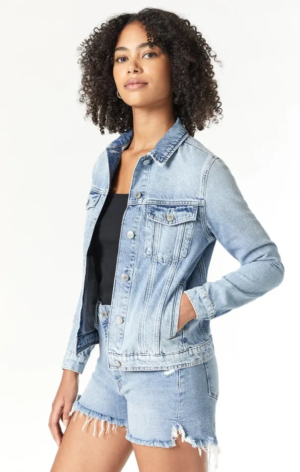 Women Katy Jacket In Mid Brushed True Blue Mavi Jeans Jackets Women Katy Jacket In Mid Brushed True Blue Mavi Jeans Jackets