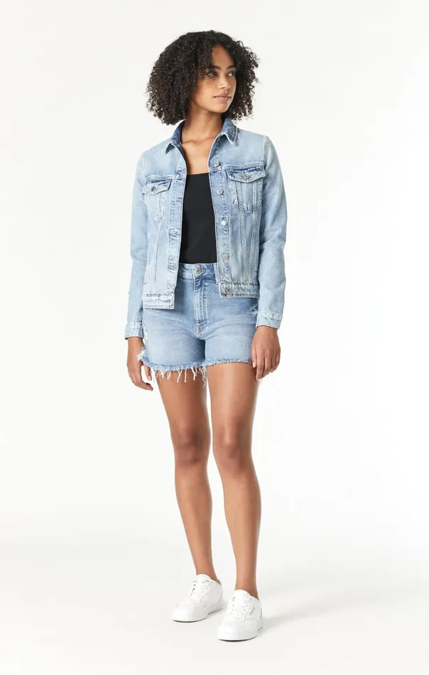 Women Katy Jacket In Mid Brushed True Blue Mavi Jeans Jackets Women Katy Jacket In Mid Brushed True Blue Mavi Jeans Jackets