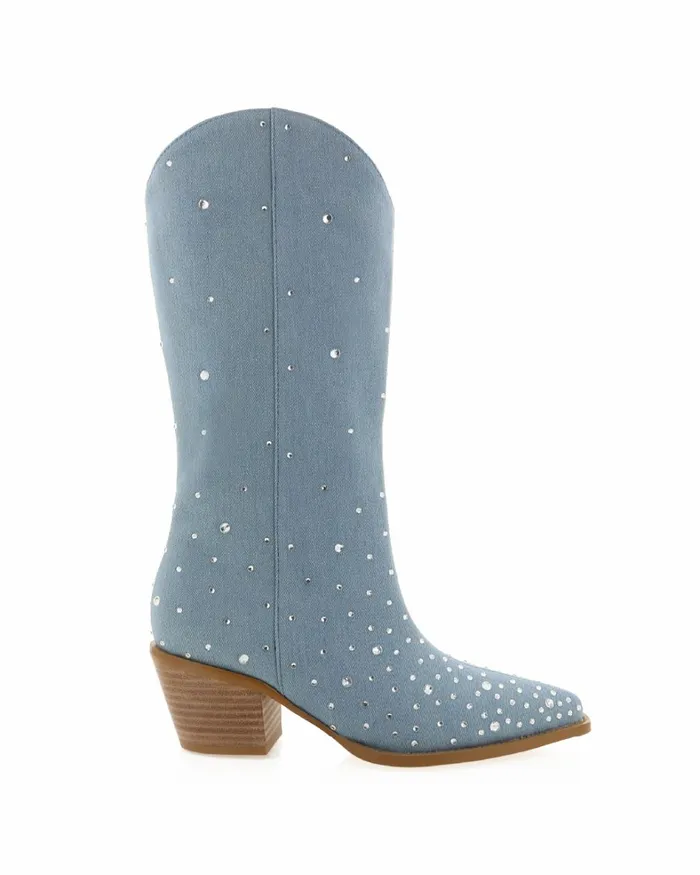 Women Knee High Boots Billini DENIZ 8211 LIGHT DENIM